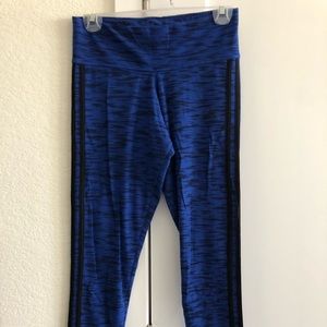 Adidas blue/black leggings. Full length